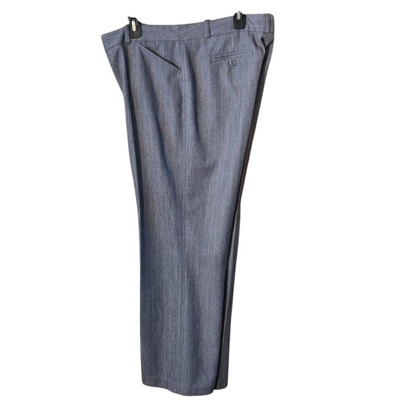 Worthington Petite Modern Fit Gray White Pinstripe Wide-Leg Trousers Women's 14P - Picture 3 of 15